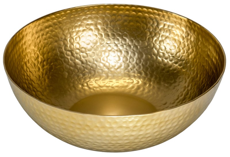 Red Co. 12â€ Luxurious Round Hammered Aluminum Decorative Bowl, Gold Finish - Image 5